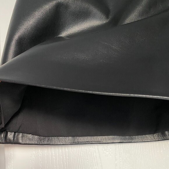 Antonio Melani Gabby Genuine Leather A Line Mini Skirt - Picture 4 of 4